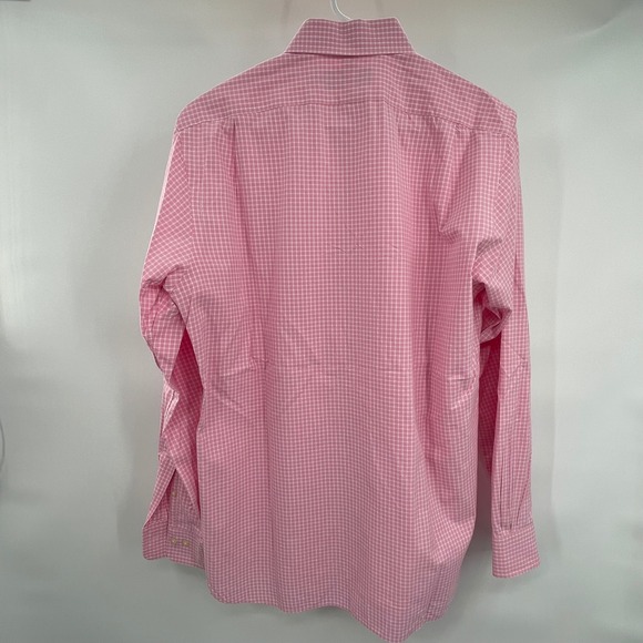 Ralph‎ Lauren Pink Gingham Check Dress Shirt Long Sleeve Logo Size 15.5 34/35 - Picture 3 of 7